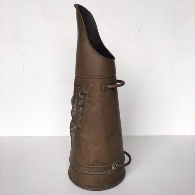 COAL SKUTTLE, Brass Tall Style